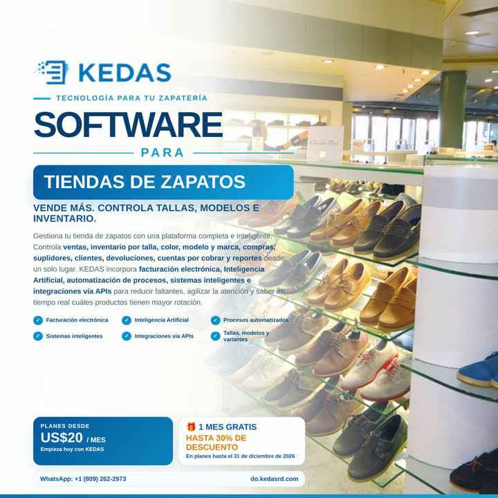 Software KEDAS para Tiendas de zapatos